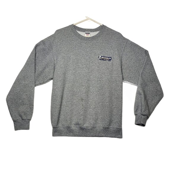 Jerzees Super Sweats Men's M Heather Gray Michelin Parsley Tire Crewneck